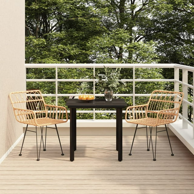 vidaXL Ensemble de Salle à Manger de Jardin 3 Pcs en Poly Rotin