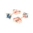 thumbnail image 2 of Clara Pucci 0.5Ct Synthetic Blue Moissanite Round Cut VVS1 Push Back Stud 18k Solid hypoallergenic Gold Designer Earrings For April, 2 of 7