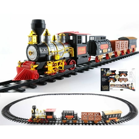 - 20-Piece Battery Operated Lighted & Animated Classics Train Set with Sound