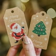 thumbnail image 4 of 50/100Pack Brown Kraft Paper Christmas Gift Tags for DIY Xmas Holiday Present Wrap Stamp and Label Package Name Card, Santa Claus Hang Tag Ornaments New Year Decor, 4 of 7