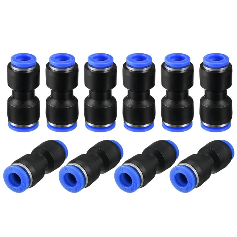 10Pcs Push to Connect Fittings Tube Connect 5/32“-15/64” Tube Fittings Blue  
