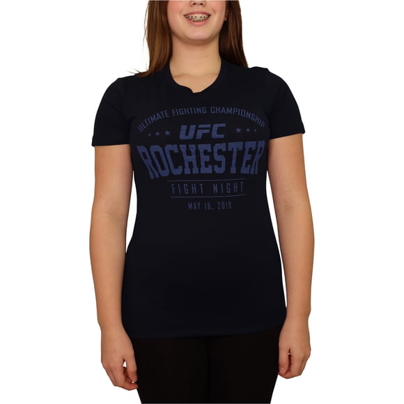 Camiseta gráfica UFC Rochester Fight Night para mujer, azul, pequeña
