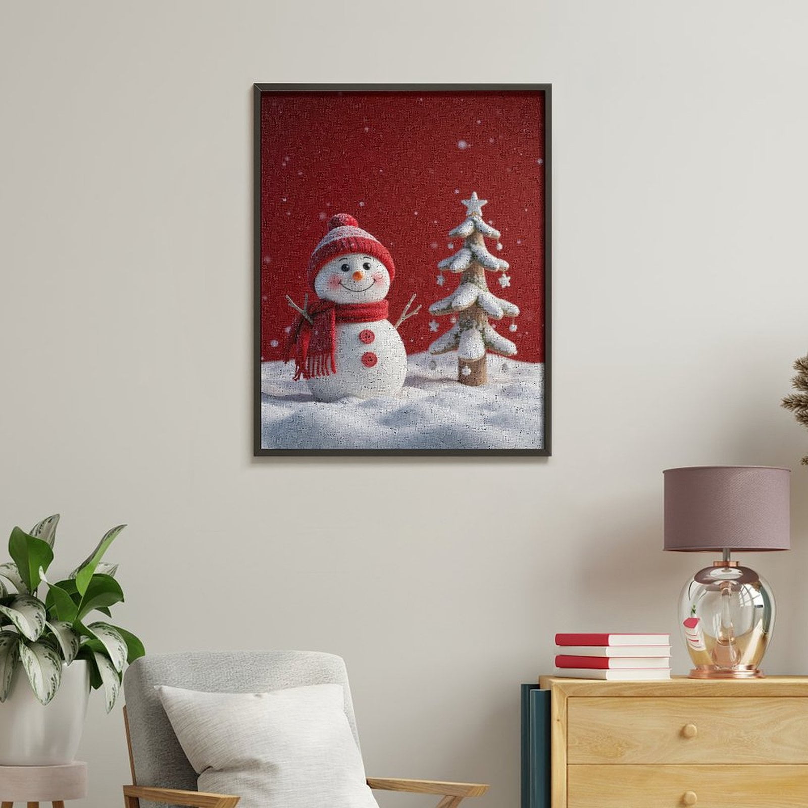 Paint by Numbers Kit for Adults, Snowman Winter Tree Scene Paint by Numbers, Easy Paint by Numbers Kit for Adults Beginner, DIY Adult Paint by Number Kits on Canvas, Home Decor