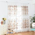 thumbnail image 3 of Cortina decorativa con estampado marrón transparente para dormitorio y balcón, 39,37 x 78,74 pulgadas, 3 of 8