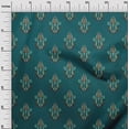 thumbnail image 2 of oneOone Cotton Jersey Dark Teal Green Fabric Leaves & Paisley Block Dress Material Fabric Print Fabric By The Yard 58 Inch Wide, 2 of 4