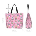 thumbnail image 5 of Honeii pink Holiday Joy Print Tote Bag for Women, Foldable Tote Bag Large Shoulder Bag Top Handle Handbag for Travel, Work, 5 of 8