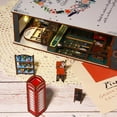 thumbnail image 4 of DIY Book Nook 3D Wooden Puzzle Bookshelf Insert Decor with Sensor Light DIY Miniature Dollhouse Model Kit Creative Decorative, 4 of 8