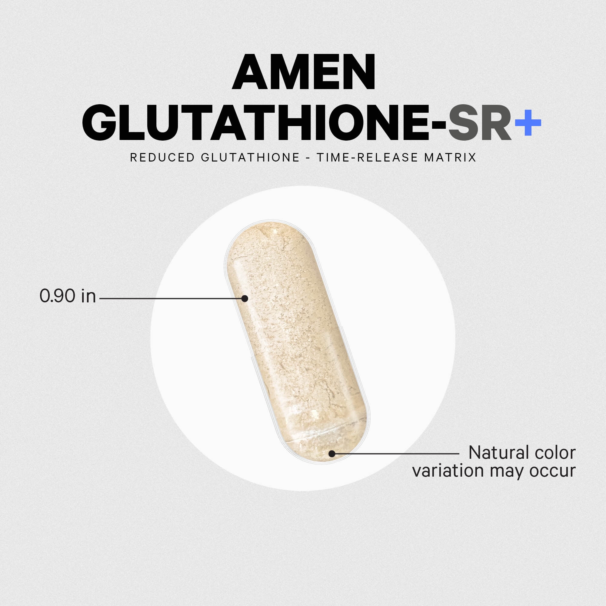 Amen Glutathione-SR+ Advanced Sustained-Release Supplement - 2-Month Supply - Reduced L-Glutathione - Galactomannans Fenugreek Seed - Time-Reduced Matrix - Non-GMO - 60 Capsules