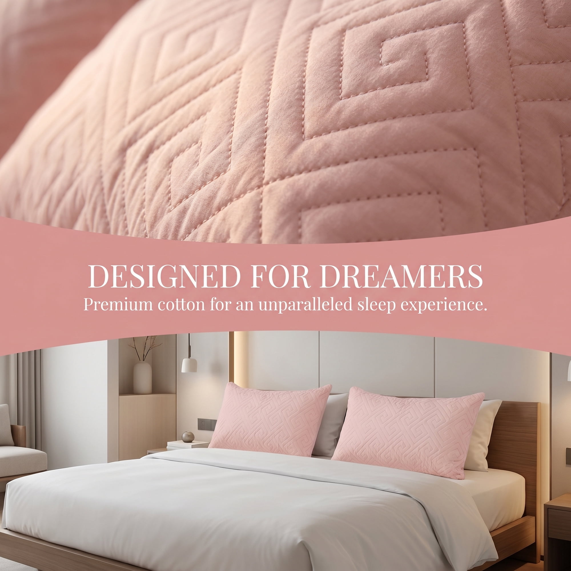 Unique Bargains Breathable Hypoallergenic Polyester Standard-size Pillow Protector Pink