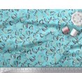 thumbnail image 3 of Soimoi Blue Moss Georgette Fabric Plate & Teacup Beverages Printed Craft Fabric by the Yard 42 Inch Wide, 3 of 3