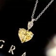 thumbnail image 2 of Fashion Heart Cut Cubic Zircon 925 Silver Necklace Pendant Anniversary Gift, 2 of 5