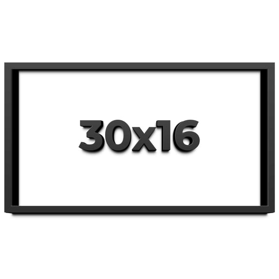 30x16 Shadow Box Frame Black | 1 inches Deep Real Wood Contemporary Shadowbox Display Frame | UV