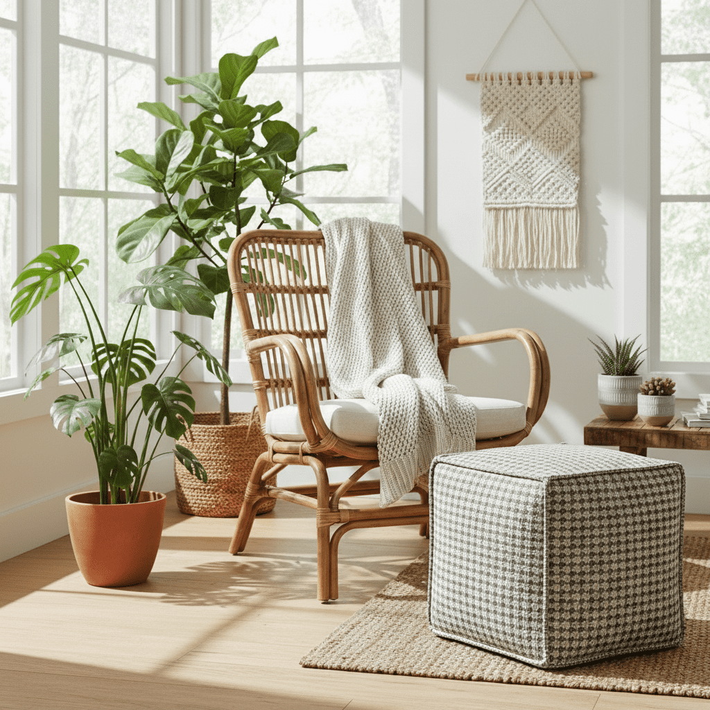 Furley Sand Square Pouf