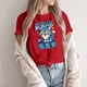 thumbnail image 3 of Pop cazadora para niña Demon Hunters Round-Neck Printed Anime Trio Poster T Shirt （Red）, 3 of 3