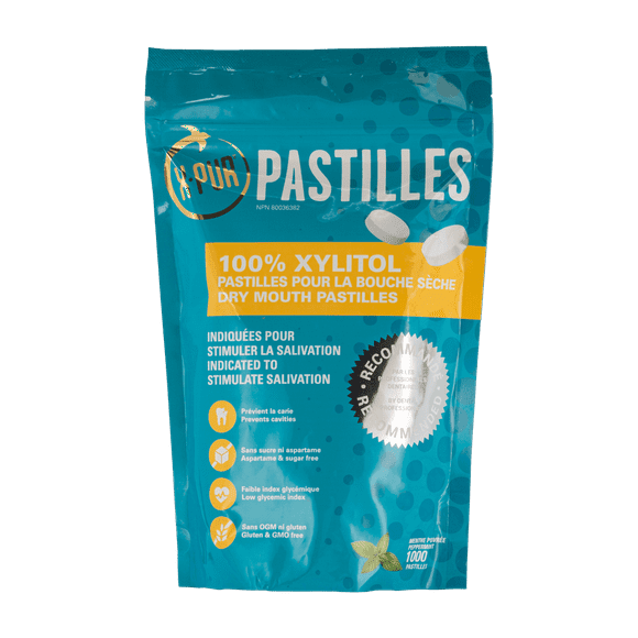 X-PUR 100% Xylitol Sac Pastilles de Menthe Poivrée - Pièces 1,000