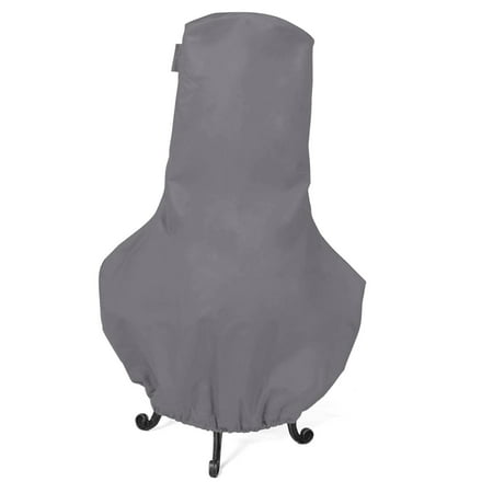 Hidove Chiminea Cover – Weatherproof Polyester, Adjustable Drawstring, Elastic Edge, Suitable for Grill and Heating, Dimensions: 28'' Diameter x 48'' Height, Charcoal
