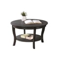 thumbnail image 3 of Pemberly Row Round Coffee Table with Bottom Shelf, Gray Wood Finish, 3 of 4