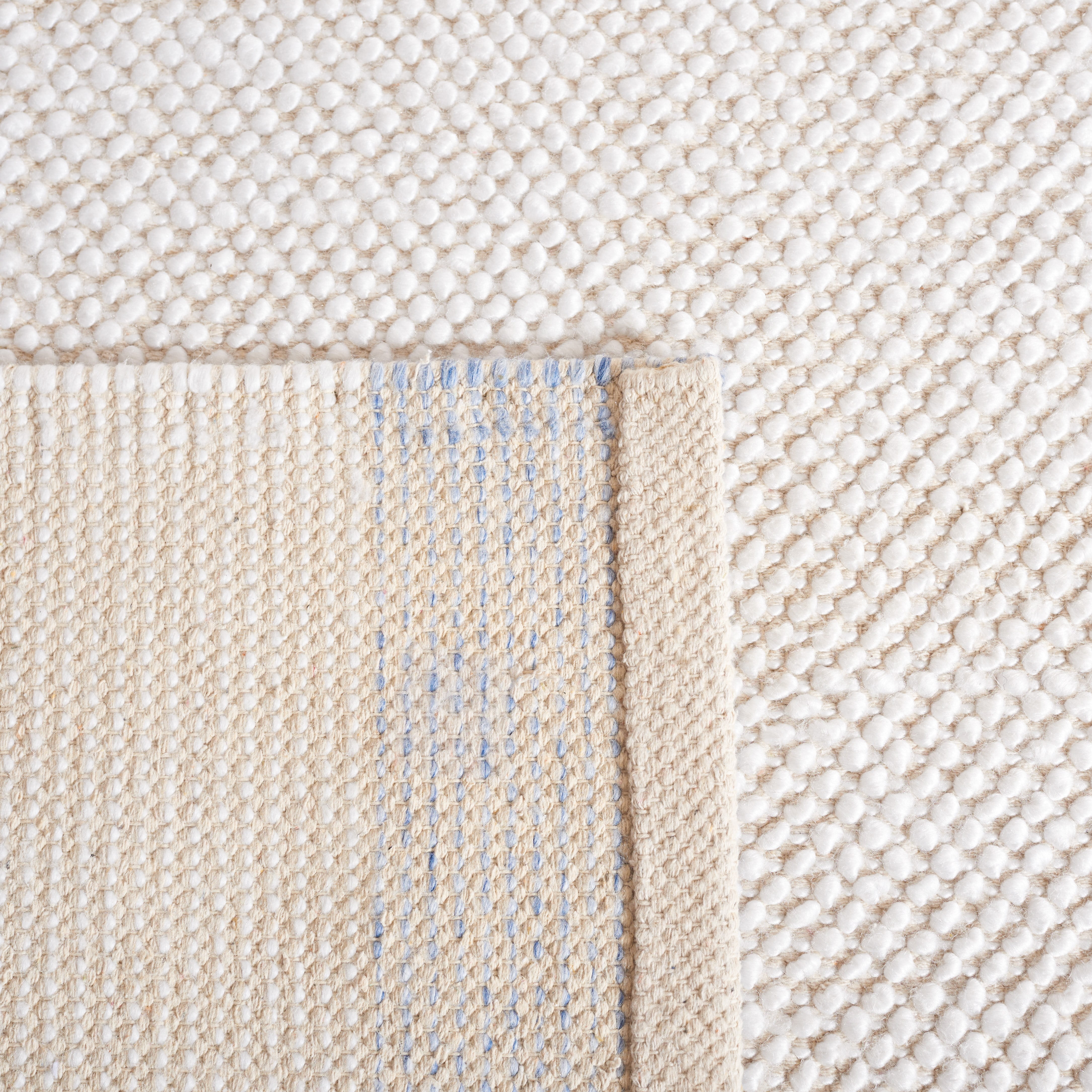 SAFAVIEH Natura Marina Striped Wool Area Rug, Ivory/Blue, 8' x 10'