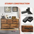 thumbnail image 6 of CRXX 5-Drawer Fabric Dresser,Wide Chest of Drawers Storage Unit with Metal Frame and Wood Top,Organizer for Bedroom,Closet,Living Room,Entryway,Brown, 6 of 8