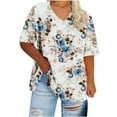 thumbnail image 4 of JURANMO Women's Loose Fit Oversized Tops Fashion Floral Graphic Tees Shirts Summer Loose Fit V Neck Tshirts 2025 Holiday Outfits Loungewear Black XXL Ofertas Flash, 4 of 6