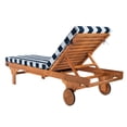 thumbnail image 5 of SAFAVIEH Newport Outdoor Patio Chaise Lounge Chair, Natural/Navy Striped, 5 of 10