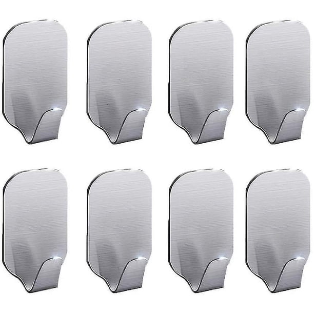 Ganchos adhesivos gancho de pared toallero de acero inoxidable para cocina baño 8 piezas