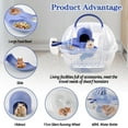 thumbnail image 4 of Dwarf Hamster Carrier Cage,Hamster Carrier Portable Hamster Travel Carry Case Breathable 2 Tiers with Silent Exercise Wheels,Water Bottle,Food Dish, 4 of 7