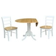 thumbnail image 2 of Pemberly Row 3 Piece Dual Drop Wood Dining Set in White/Natural, 2 of 9