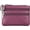 Purple, variant on Women's Leather Small Coin Purse with 3 Zipper Pockets, Mini Pouch Loose Change Wallet Card Holder Case with Keychain