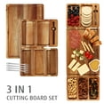 thumbnail image 2 of Hecef 25 inch Magnetic Charcuterie Board Set,3 Pcs Acacia Wood Cheese Boards Serving Tray, 2 of 11