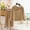 Khaki, variant on Bnwani 2 Piece Sets for Girls Cotton Hoodies Long Sleeve Loose Solid Cardigan and Elastic Waist Flare Pants