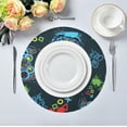 thumbnail image 5 of Gamepad Controller Round Placemats Washable Placemats Non-Slip Heat-Resistant Table Place Mats for Dining Kitchen Holiday Party Table Decoration 15.4"-6PCS Table Mat, 5 of 7