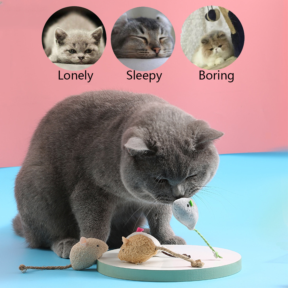 Dreamtale Cat Toys Kitten Teaser Interactive Plush Stuffed Toys including Catnip for Indoor Cat