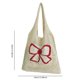 thumbnail image 2 of Bolso de playa informal para mujer, bolso de mano con lazo de ganchillo de gran capacidad para viajes al aire libre, 2 of 4