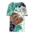 thumbnail image 5 of Uaswgudfs Plus Size Women's Short Sleeve Blouse with Relaxed Fit & Floral V-Neck for Casual SummerGreenXL, 5 of 5