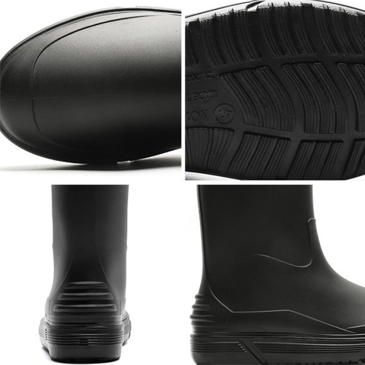 Rain Boots for Men, Non-Slip Waterproof Rubber Boots Outdoor Garden Mid Calf Muck Work Shoes Rainboots for Fishing Climbing, Size 9