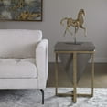 thumbnail image 2 of Uttermost Bertrand Iron MDF Wood and Faux Shagreen Accent Table in Gray, 2 of 3