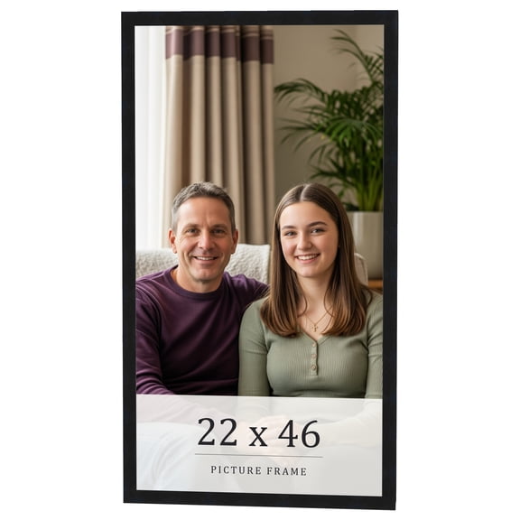 22x46 Frame Black Real Wood Picture Frame Width 0.75 inches | Interior Frame Depth 0.5 inches |