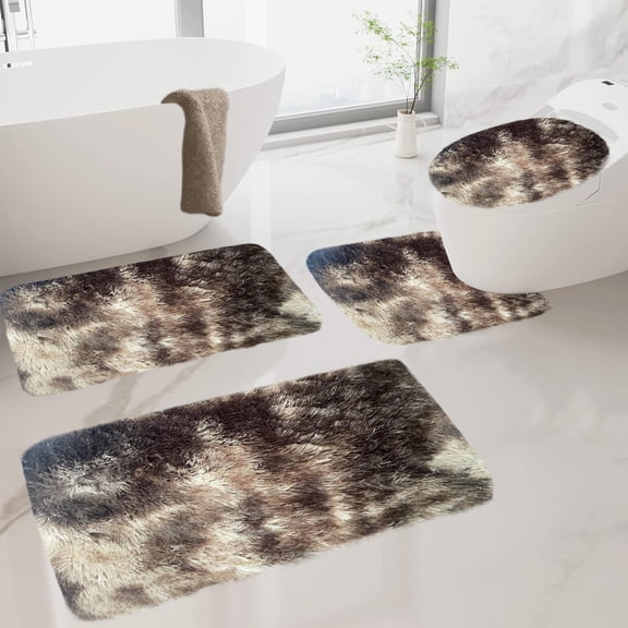 4-Piece Mixed Color Bath Mat Set Velvet Fleece Foam Non-Slip Washable Bathroom Rugs Soft Water Absorbent Toilet Mats Universal Modern Decor Black Blue Red Today’s Must-Have Bargains