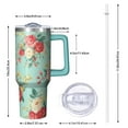 thumbnail image 2 of OBREWU Pioneer Flower Tumbler with Handle and Lid,Pioneer Flower 40oz Double Wall Vacuum Insulated Tumbler,Cups Gift for Women and Men, 2 of 7