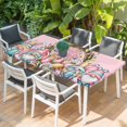 thumbnail image 2 of Easter Gnomes Table Cloths for 3 Foot Rectangle Tables, Colorful Eggs Spring Flowers Branches Pink Patio Waterproof Elastic Fitted Tablecloths, Washable Rectangular Table Cover for Camping, 2 of 8