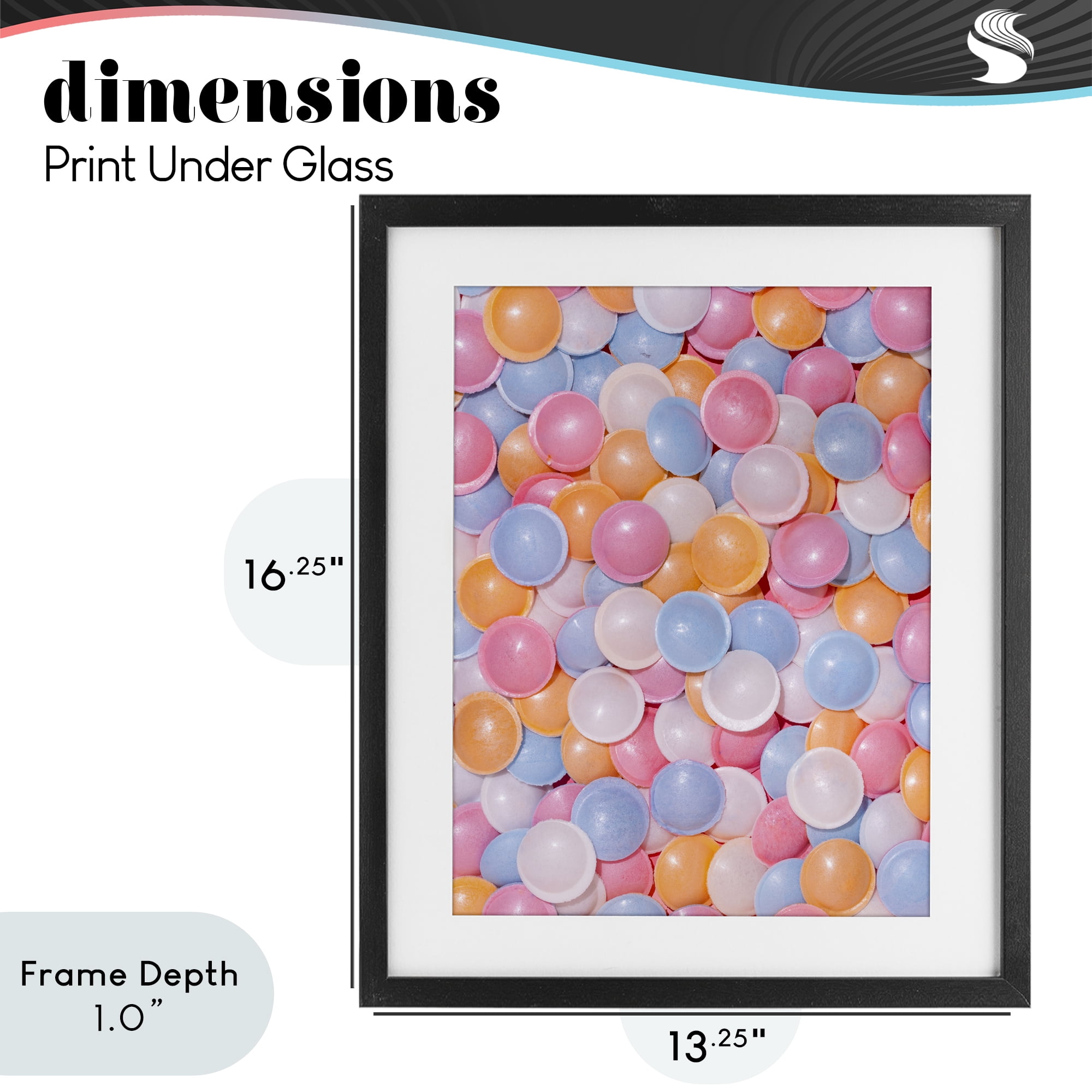 Stupell Industries Retro Pastel Candies Black Framed Print Under Glass, design by LISH Creative