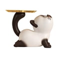 thumbnail image 2 of Estatua de gato de resina, organizador, decoración de mesa, bonito plato de dulces, llavero para dormitorio, entrada, estantería, oficina, 2 of 9