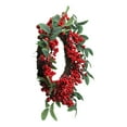 thumbnail image 5 of Northlight 18" Unlit Red Berries and Two-Tone Green Leaves Artificial Christmas Wreath, 5 of 6