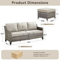 thumbnail image 7 of Unnifurnzi 3 Pieces Outdoor Couch Set-All Weather Wicker Outdoor Couch with Patio Ottoman High Back Patio Sofa Set for Porch Balcony Deck-Gray/Beige, 7 of 7