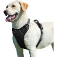 thumbnail image 1 of Arnés negro para perros grandes, ajustable, reflectante y antitirones, fácil de poner, con asa de control, transpirable, duradero, para perros medianos y grandes., 1 of 5