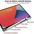 thumbnail image 4 of iPad Air 5th 4th 6th 11th [ Air 11 / 6 2024 / 5 2022 / 4 2020 ] A2588 A2316 MYFQ2LL/A MYFP2LL/A MYFN2LL/A MYFQ2LL/A Pencil Holder Soft Corner with PC Back Cover - Light Green, 4 of 8