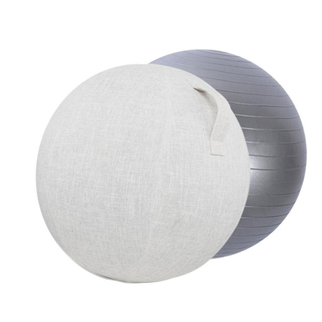 pelota de pilates pequeña,Funda para pelota de yoga de 55 cm,Pelota de estabilidad de equilibrio con funda para entrenamiento,Entrenamiento de ejercicios de estabilidad con pelota de yoga Beige