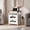 White, variant on GALAXHERO Nightstand with Charging Station, 2-Drawer End Table for Bedroom and Living Room, Farmhouse Side Table with USB Ports and Outlets, Dark Rustic Oak