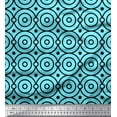 thumbnail image 1 of Soimoi Blue Modal Satin Fabric Dots & Circle Geometric Print Fabric by the Yard 42 Inch Wide, 1 of 1